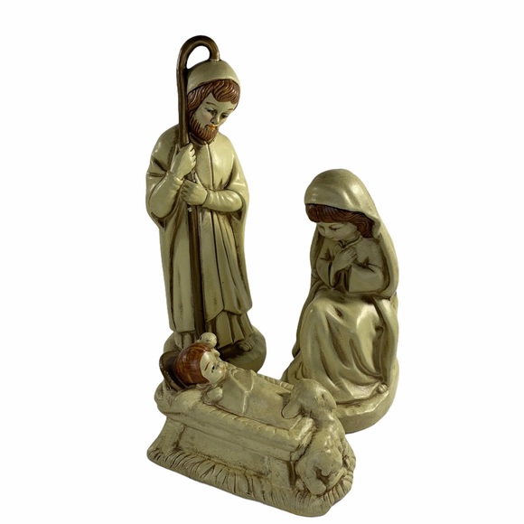 Vintage nativity figurines Mary Joseph Jesus Korea Christmas decor - Picture 1 of 12